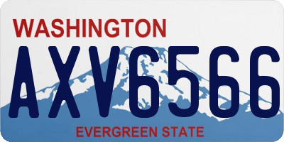 WA license plate AXV6566
