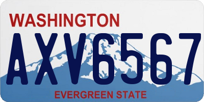 WA license plate AXV6567