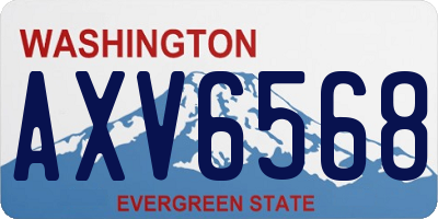 WA license plate AXV6568