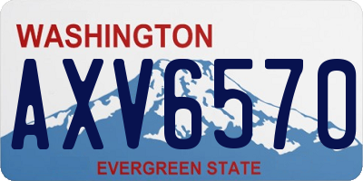 WA license plate AXV6570