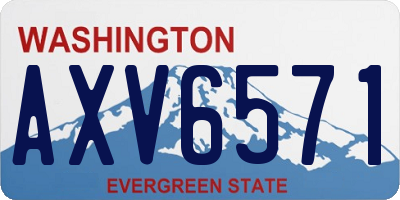 WA license plate AXV6571