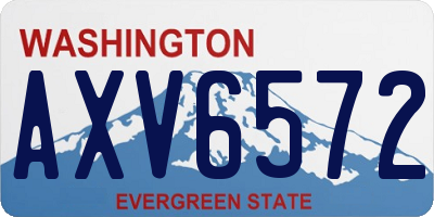 WA license plate AXV6572