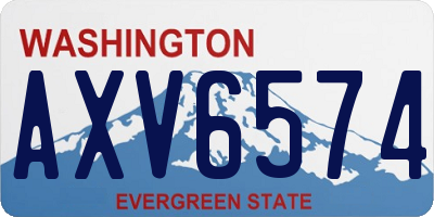 WA license plate AXV6574