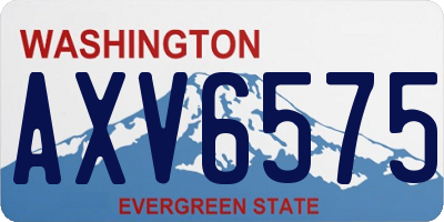 WA license plate AXV6575