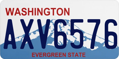WA license plate AXV6576