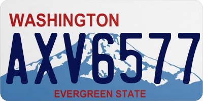 WA license plate AXV6577