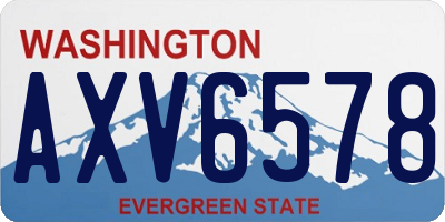 WA license plate AXV6578