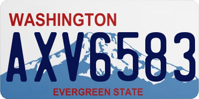 WA license plate AXV6583