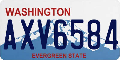 WA license plate AXV6584