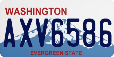 WA license plate AXV6586