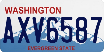 WA license plate AXV6587