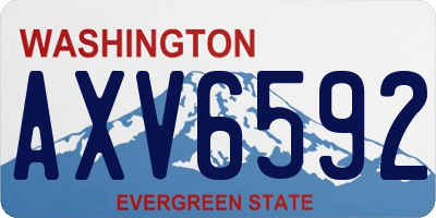 WA license plate AXV6592