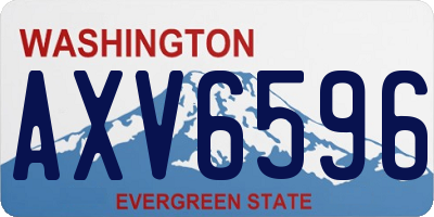 WA license plate AXV6596