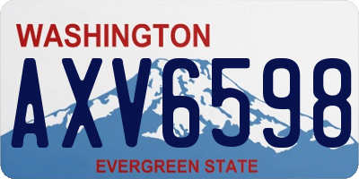 WA license plate AXV6598