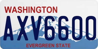 WA license plate AXV6600