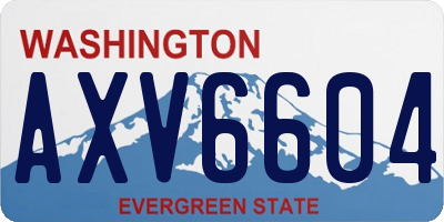 WA license plate AXV6604