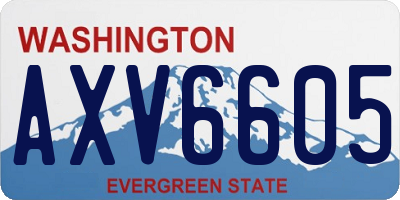 WA license plate AXV6605