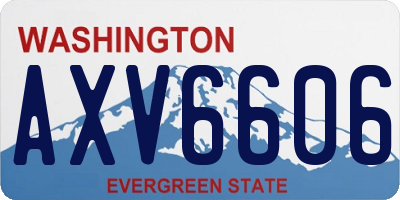 WA license plate AXV6606