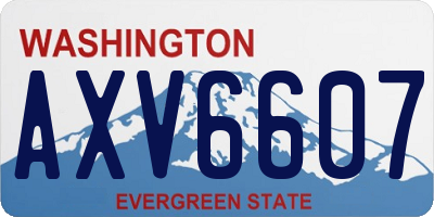 WA license plate AXV6607