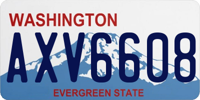 WA license plate AXV6608