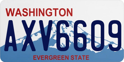 WA license plate AXV6609