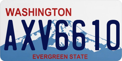 WA license plate AXV6610