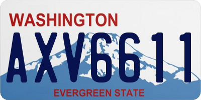 WA license plate AXV6611