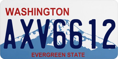 WA license plate AXV6612
