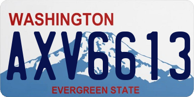 WA license plate AXV6613