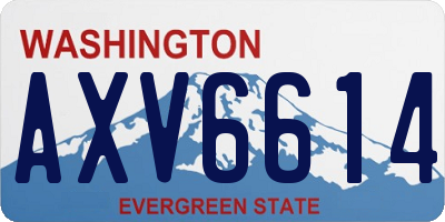 WA license plate AXV6614
