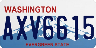 WA license plate AXV6615