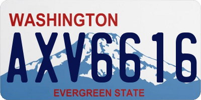 WA license plate AXV6616