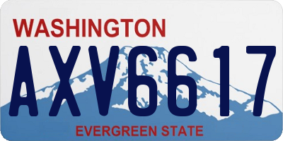 WA license plate AXV6617