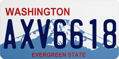 WA license plate AXV6618