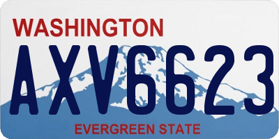 WA license plate AXV6623