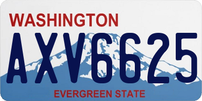 WA license plate AXV6625