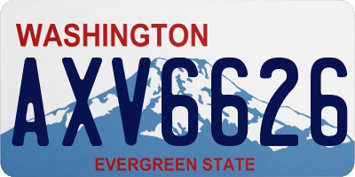 WA license plate AXV6626