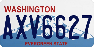 WA license plate AXV6627
