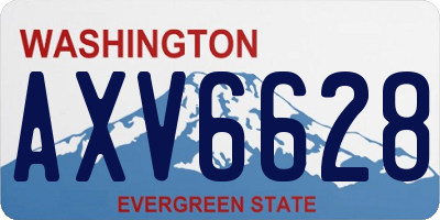 WA license plate AXV6628