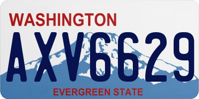 WA license plate AXV6629