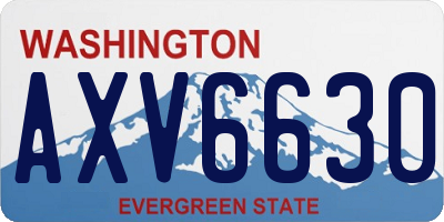 WA license plate AXV6630