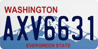 WA license plate AXV6631