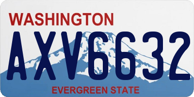 WA license plate AXV6632