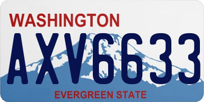 WA license plate AXV6633