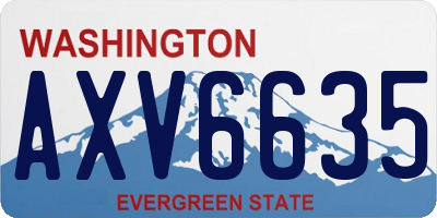WA license plate AXV6635