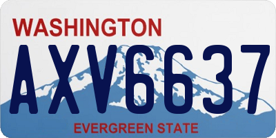 WA license plate AXV6637