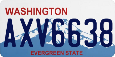 WA license plate AXV6638
