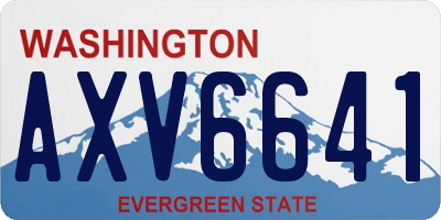 WA license plate AXV6641