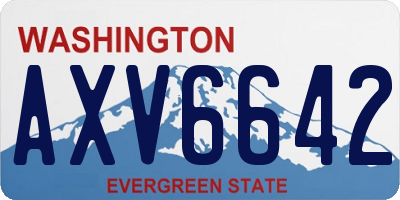 WA license plate AXV6642