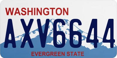 WA license plate AXV6644